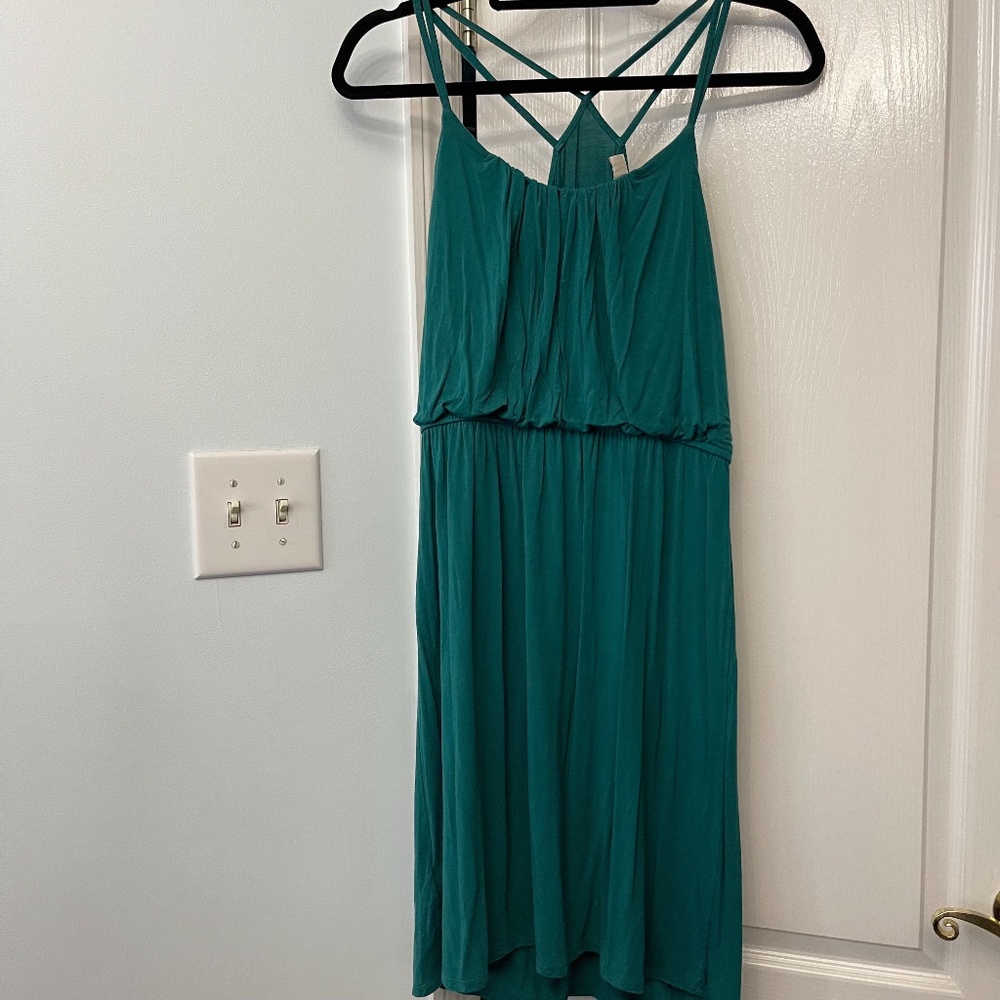 Loft Strappy Green Dress